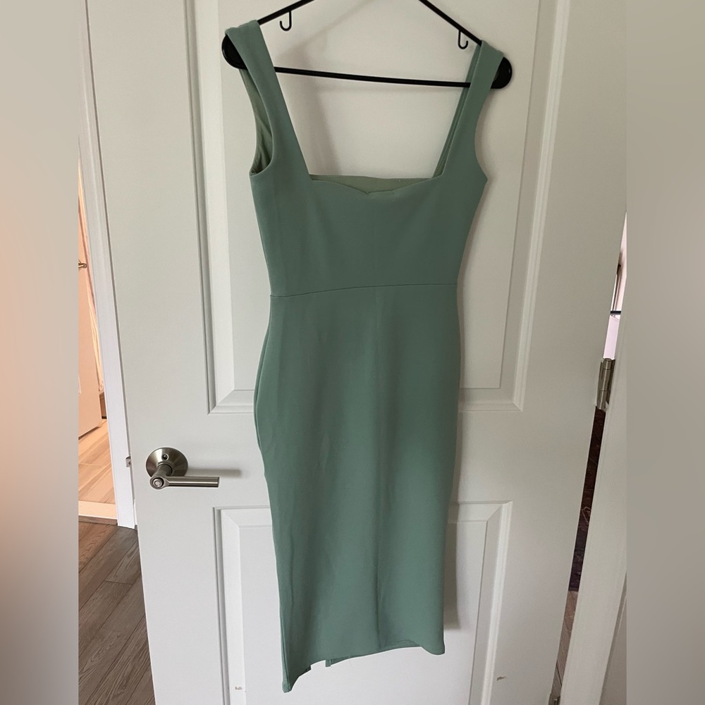 Nasty Gal Green Sheath Midi Dress for Weddings